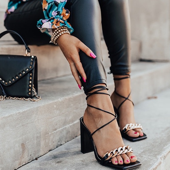 LAICIGO Shoes - LAICIGO Womens Lace up Heeled Sandals Square Open Toe Chunky Block Heel …